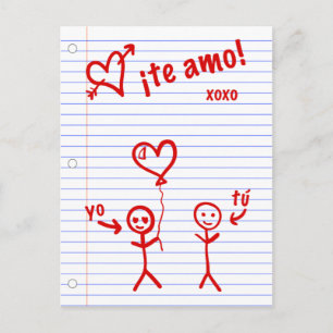 te amo kladdbok anteckningar papper vykort