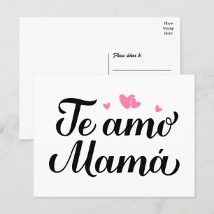 Te Amo Mamá I kärlek Du Mamma spanska Mors dag Vykort