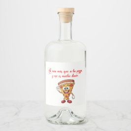 Te amo mas que a la pizza spritflaskor etikett