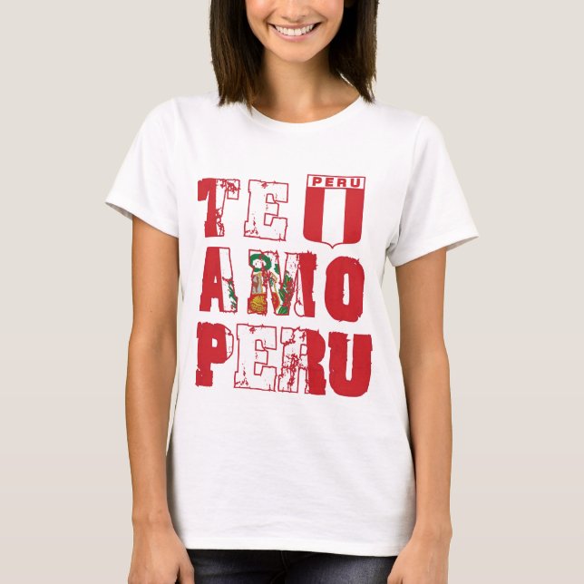 Te Amo Peru - jag älskar Peru T Shirt (Framsida)