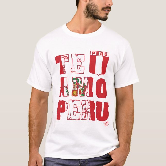 Te Amo Peru (long/tända) - etikett InKa1821 Tee Shirt (Framsida)