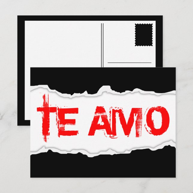 TE AMO (sidupprift) Helg Vykort (Fram/baksida)