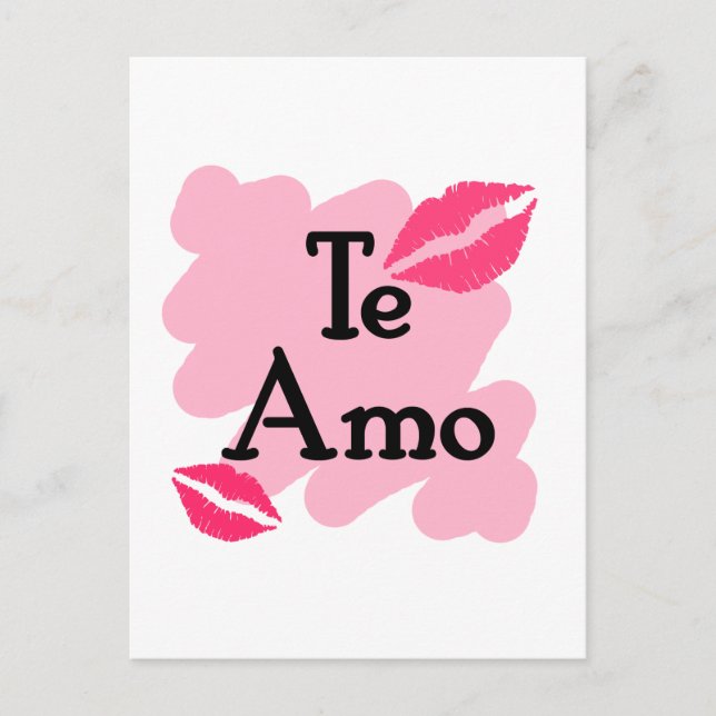 Te Amo - spanska I kärlek du Vykort (Framsida)
