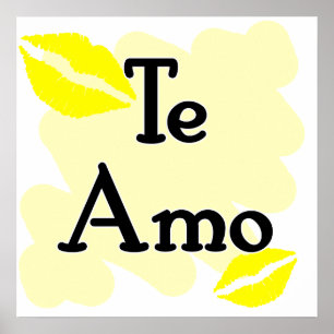 Te Amo - Spanska - I Kärlek You Poster