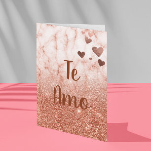 Te Amo Tarjeta Valentindagen spanska Kärlek Helgkort