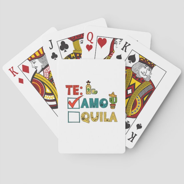 Te Amo Tequila Cinco De Mayo Funny Casinokort (Baksidan)