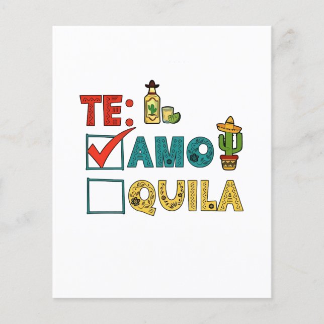 Te Amo Tequila Cinco De Mayo Funny Flygblad (Framsidan)