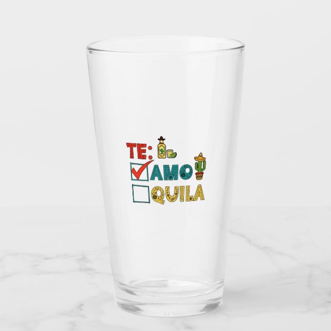 Te Amo Tequila Cinco De Mayo Funny Glaskopp (Framsida)