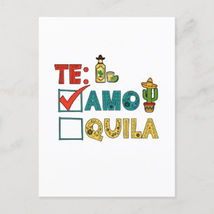 Te Amo Tequila Cinco De Mayo Funny Helg Vykort