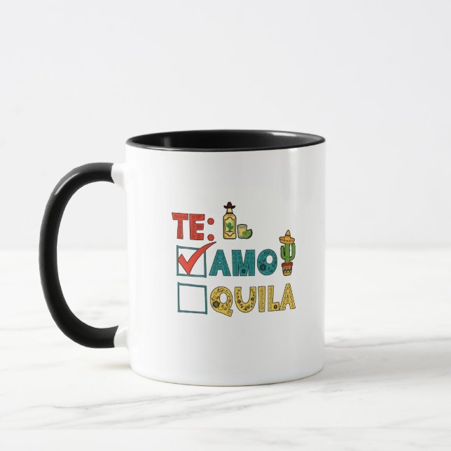 Te Amo Tequila Cinco De Mayo Funny Mugg (Vänster)