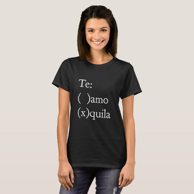Te amo - Tequila Tee Shirt (Hel framsida)