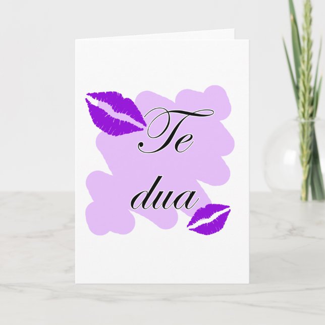 Te dua - albanska - jag Kärlek du Helgkort (Framsida)