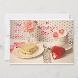 te eller kaffe för valentins dag inbjudningar