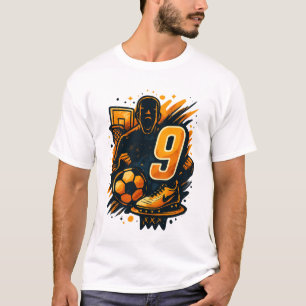 Te för 9 idrottar - Basketboll och fotboll V T Shirt