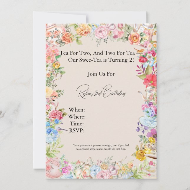 Te för två inbjudningar (Framsida)