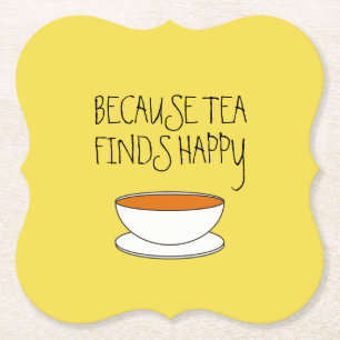 Te hittar lycklig slogan, japanska stil kopp underlägg papper