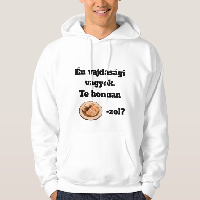 Te honnan SZÁRMA-zol? férfi hosszú ujjú Hoodie (Framsida)