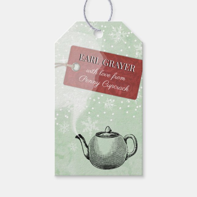 Te i personlig av Steaming-tekanna, blandning till Presentetikett (Framsidan)