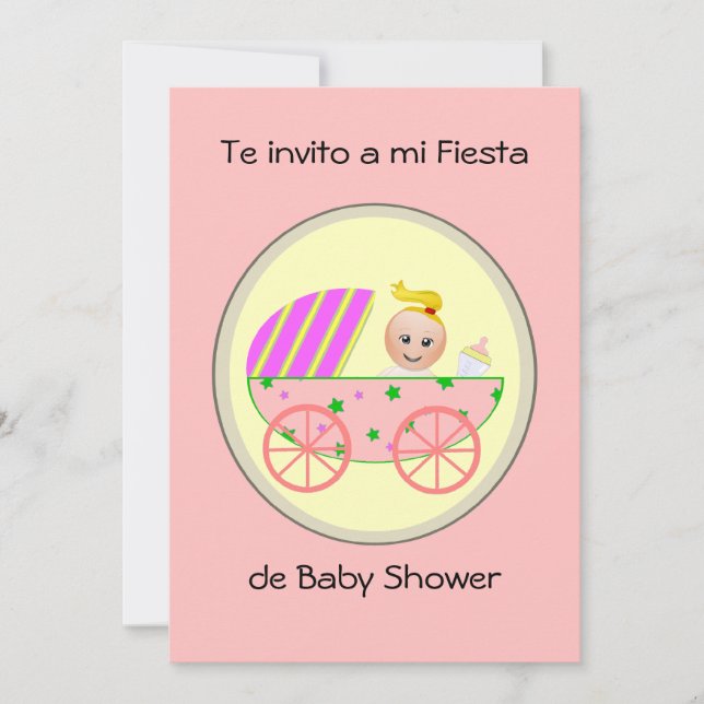 Te invito per baby shower för mi-fiestade inbjudningar (Framsida)