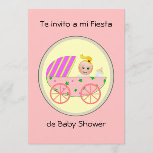 Te invito per baby shower för mi-fiestade inbjudningar