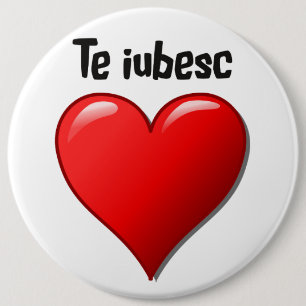 Te iubesc - jag älskar dig i rumänskt knapp