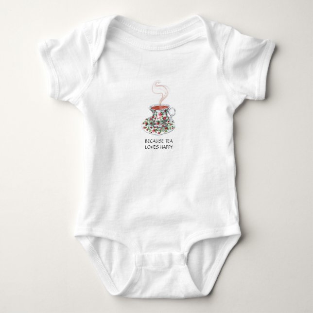 Te kärlek lycklig slogan, vintage kopp ro tee (Framsida)