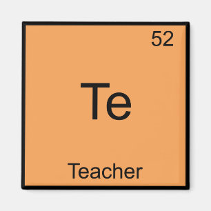 Te - Lärarsfärisk kemi Inslag-symbol Te Magnet