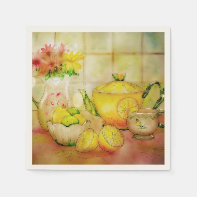 Te med citron pappersservett (Framsidan)