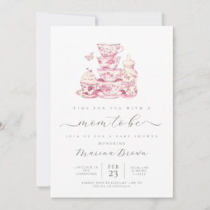 Te med den blivande mamman baby shower inbjudningar