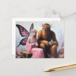 Te med sasquatch och mjölk vykort
