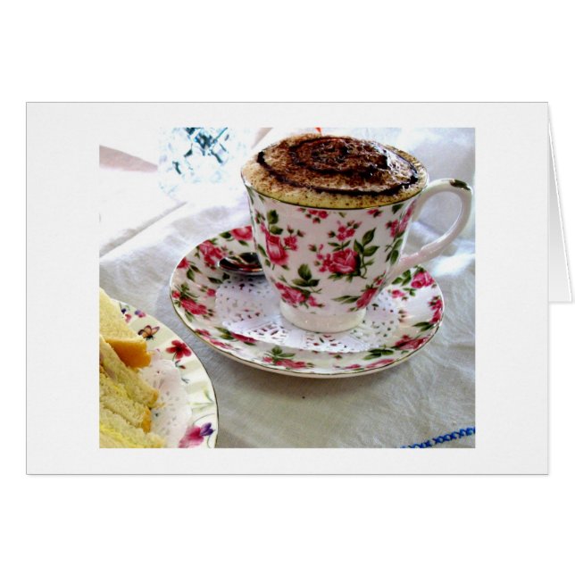 Te och smörgåsar hälsningskort (Framsidan Horizontal)
