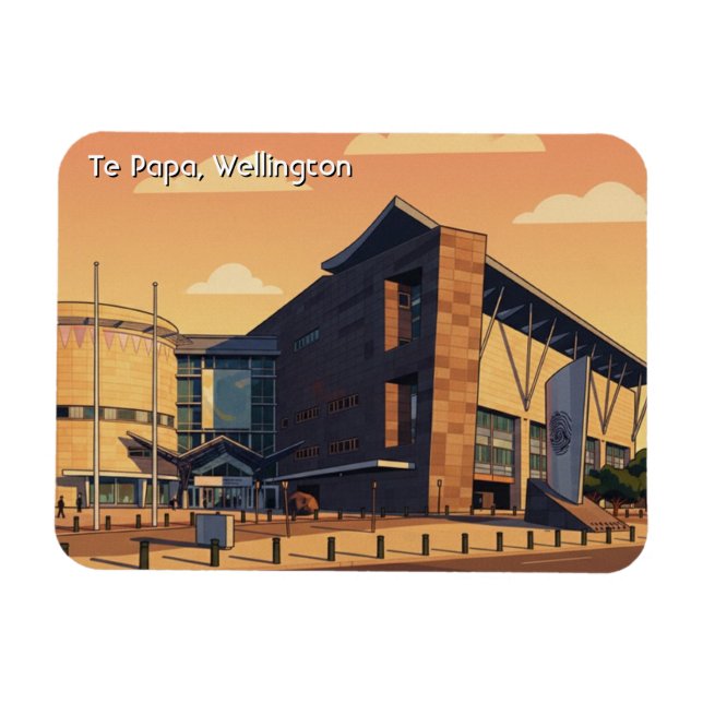 Te Papa Wellington Nya Zeeland vykort Magnet (Horisontell)