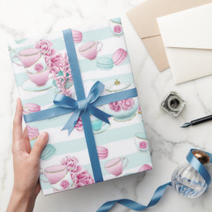 Te party-avfall i Cute blommigt Presentpapper