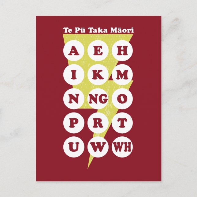 Te Pu Taka Maori Maori Alfabetet Vykort (Framsida)