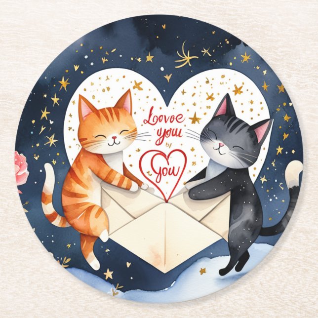 Te quiero underlägg papper rund (Framsidan)