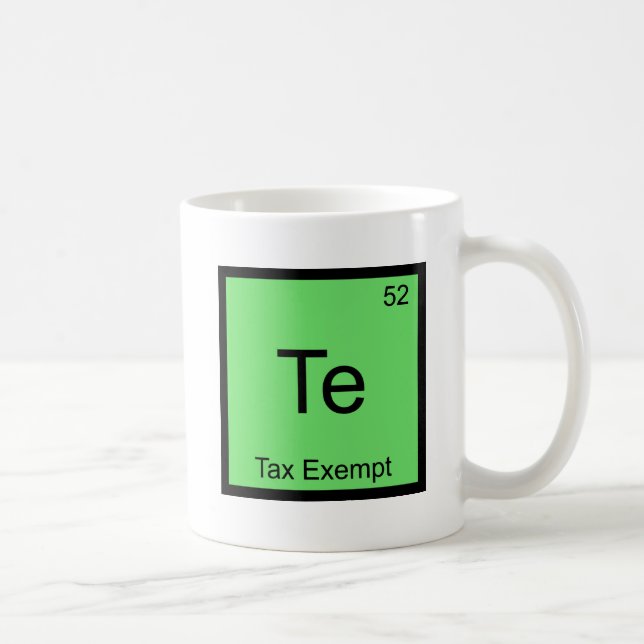 Te - Skattebefriad Kemiskt Elementsymbol Rollig Te Kaffemugg (Höger)