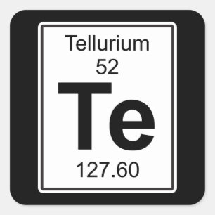 Te - Tellurium Fyrkantigt Klistermärke