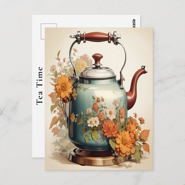 Te Tid Kaffe Rast Gemenskap Semester Vykort (Fram/baksida)