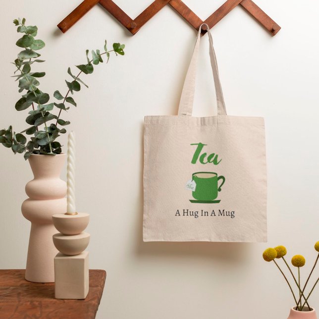 Tea A Hug i A Mugg Tote Bag Tygkasse (Skapare uppladdad)