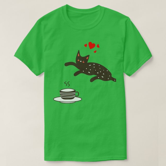 Tea-älskande katt t shirt (Design framsida)