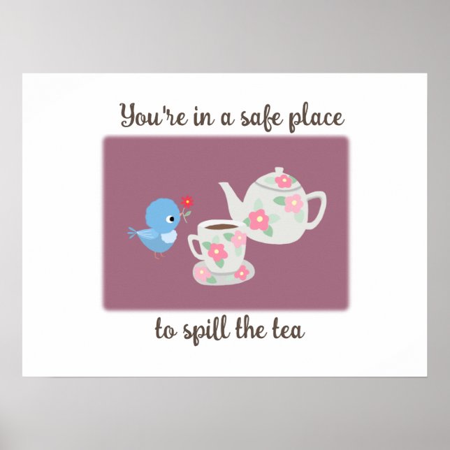 Tea Älskare Cute Kitchen Wall Break Room Décor Poster (Framsidan)