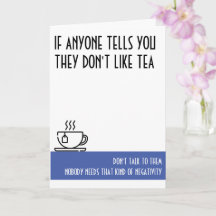 Tea Älskare Standard Blue Birthday Card