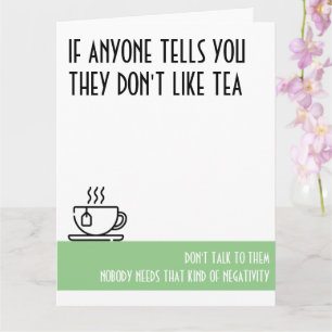 Tea Älskare Stor Grönt Birthday Card Kort