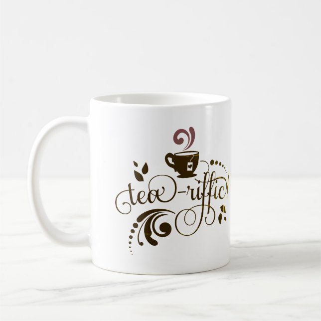 Tea Älskare, Tea Drinker, Tea Mugg, Typography Kaf Kaffemugg (Vänster)