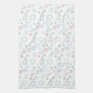 Tea Älskare Time Doodles Kökshandduk