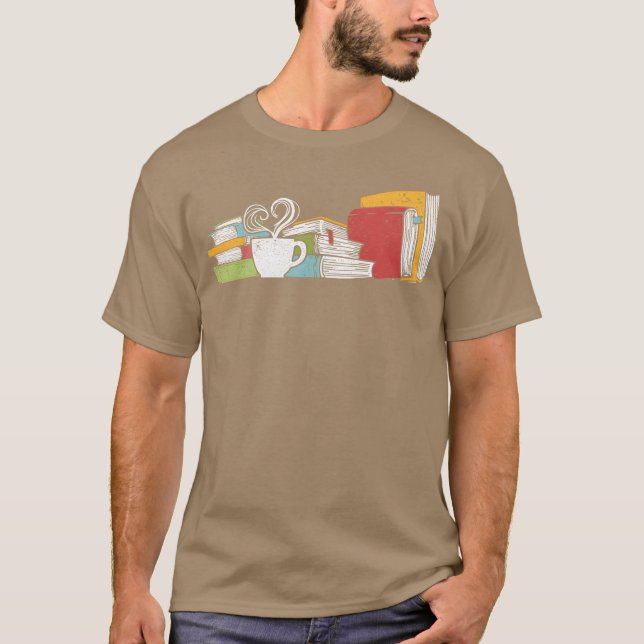 Tea And Book Reading retro T Shirt (Framsida)