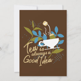 Tea är alltid en bra idé över 2 julkort