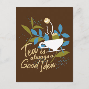 Tea är alltid en bra idé över 2 vykort