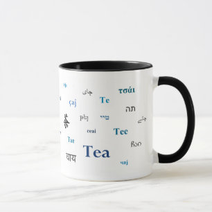 Tea av världsmuggen (i blått) mugg