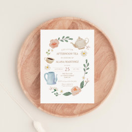 Tea Baby Shower på eftermiddagen | Budgetinbjudan Inbjudningar